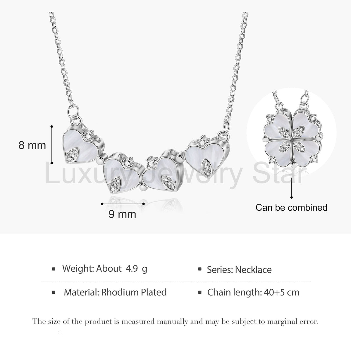 Four Leaf Clover Heart Necklace - image 8