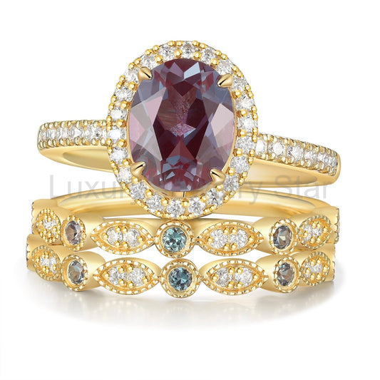 K Gold Natural Alexandrite Ring - image 2