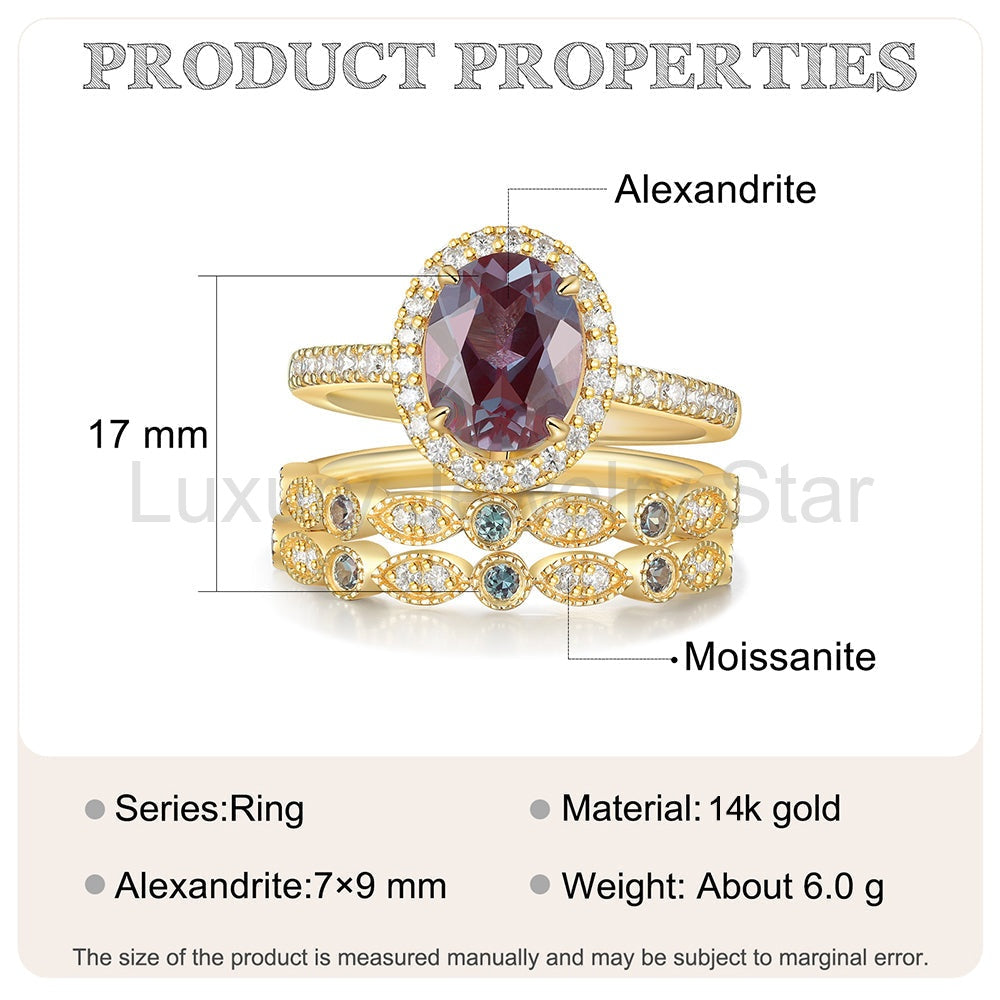 K Gold Natural Alexandrite Ring - image 3
