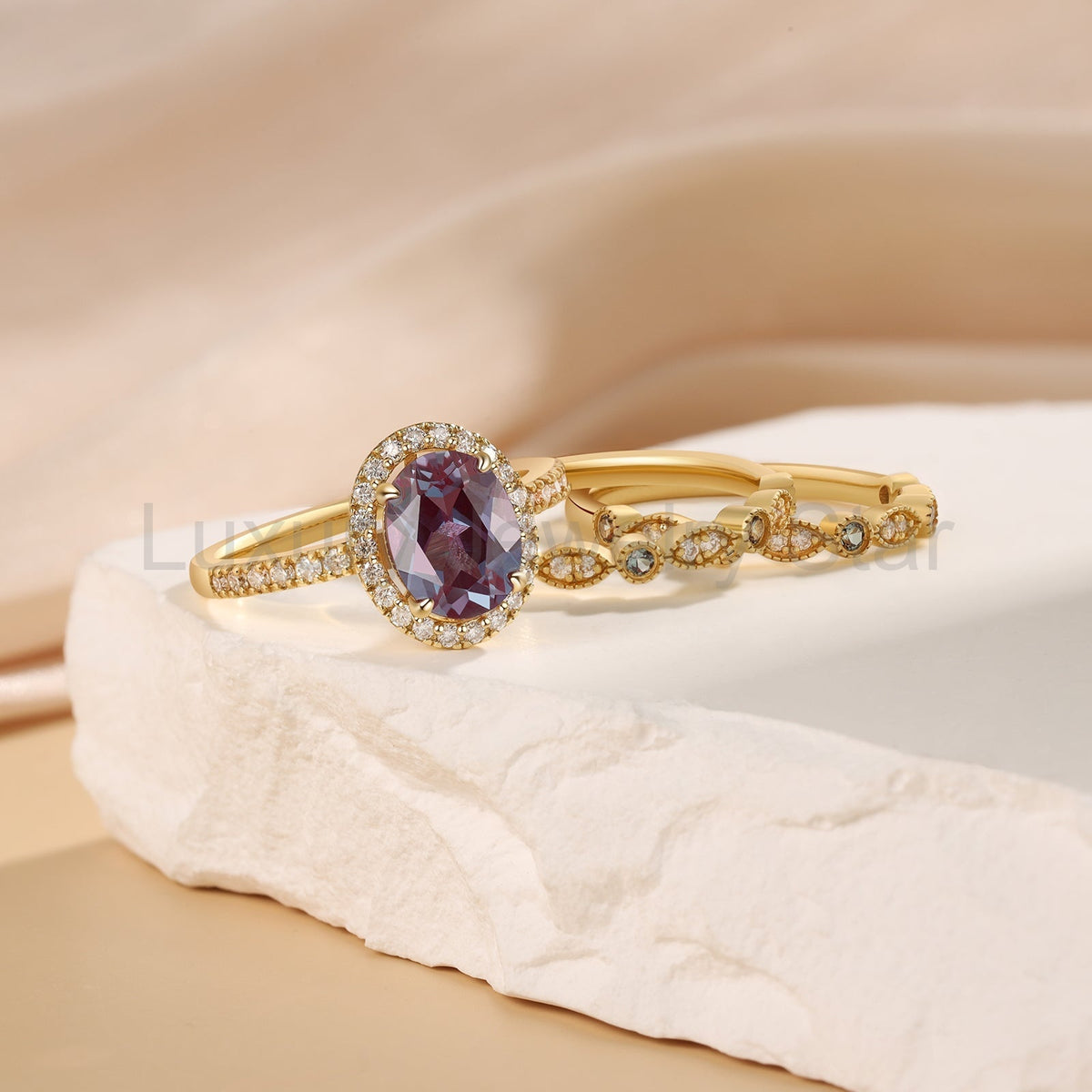 K Gold Natural Alexandrite Ring - image 6