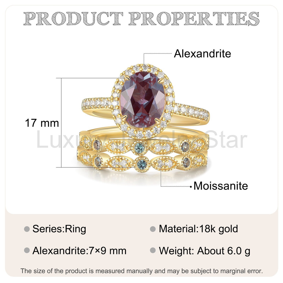 K Gold Natural Alexandrite Ring - image 7