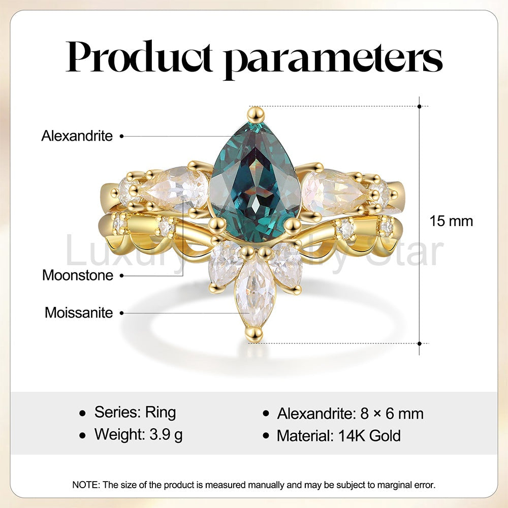 K Gold Natural Alexandrite Ring - image 3