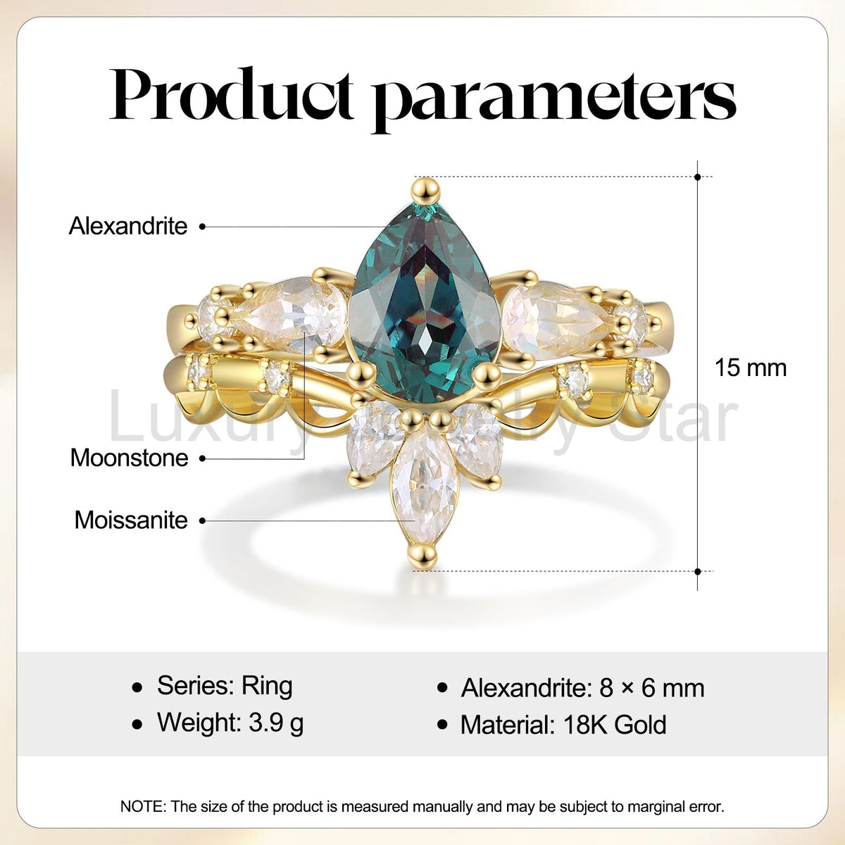 K Gold Natural Alexandrite Ring - image 8