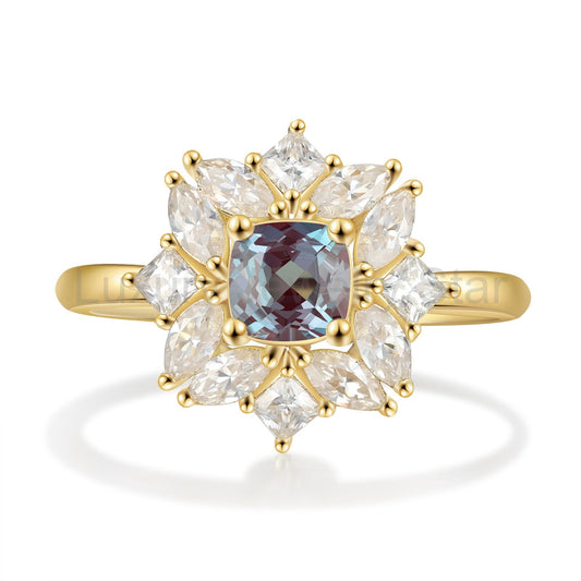 K Gold Natural Alexandrite Ring - image 2
