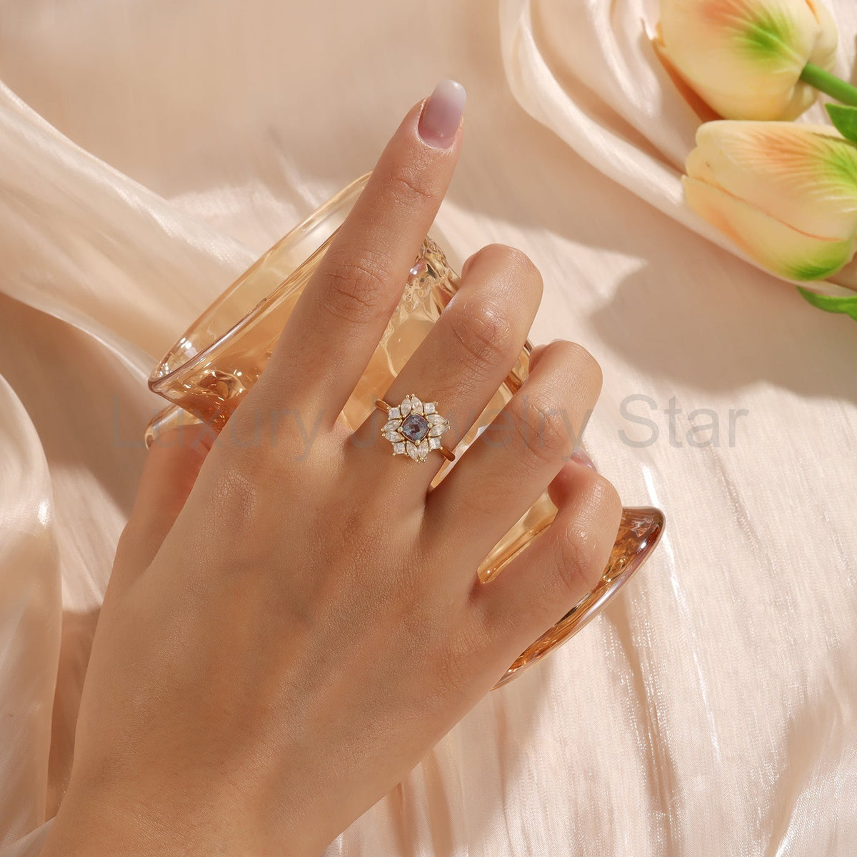 K Gold Natural Alexandrite Ring - image 3