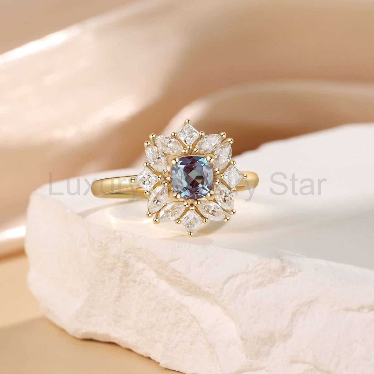 K Gold Natural Alexandrite Ring - image 4