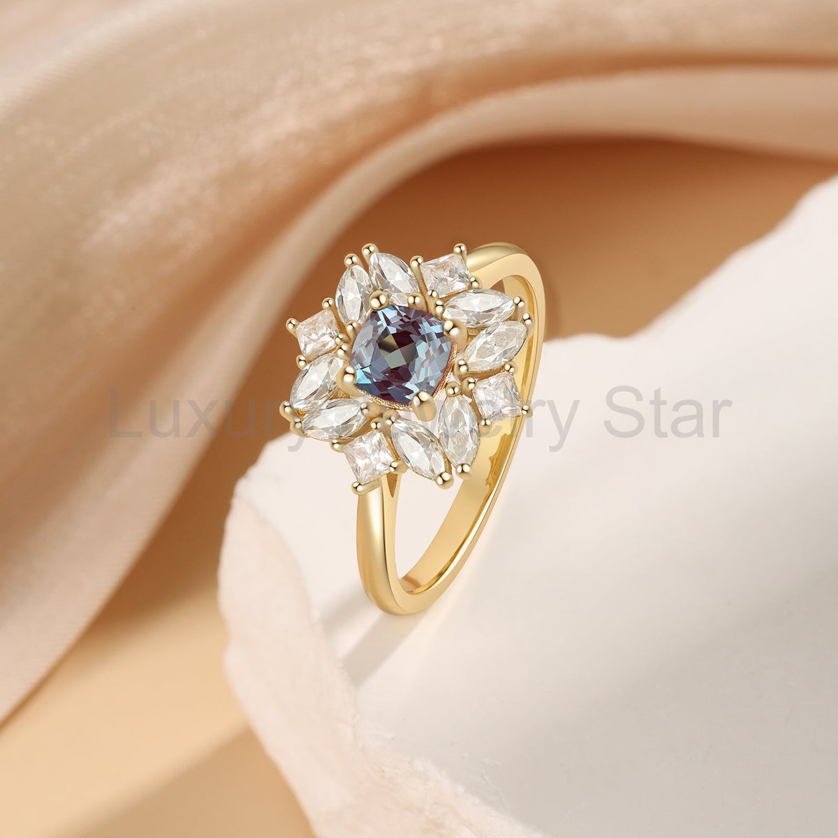 K Gold Natural Alexandrite Ring - image 5