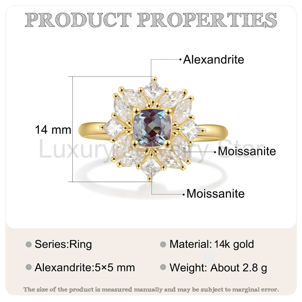 K Gold Natural Alexandrite Ring - image 7