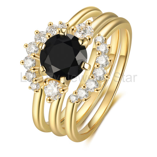 K Gold Natural Black Onyx Ring