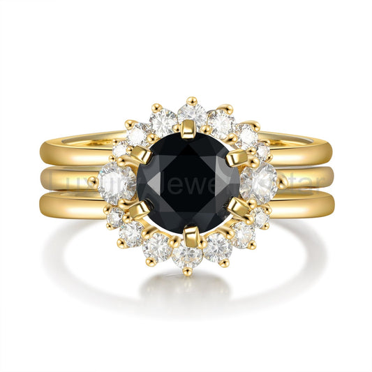 K Gold Natural Black Onyx Ring - image 2