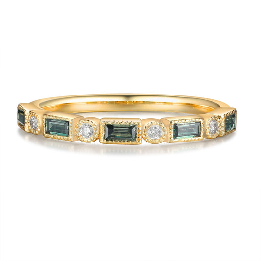 K Gold Natural Green Moissanite Ring - image 2