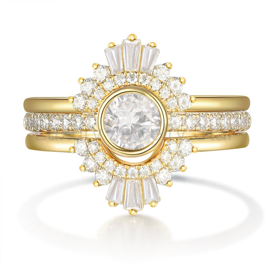 K Gold Natural Moissanite Ring - image 2