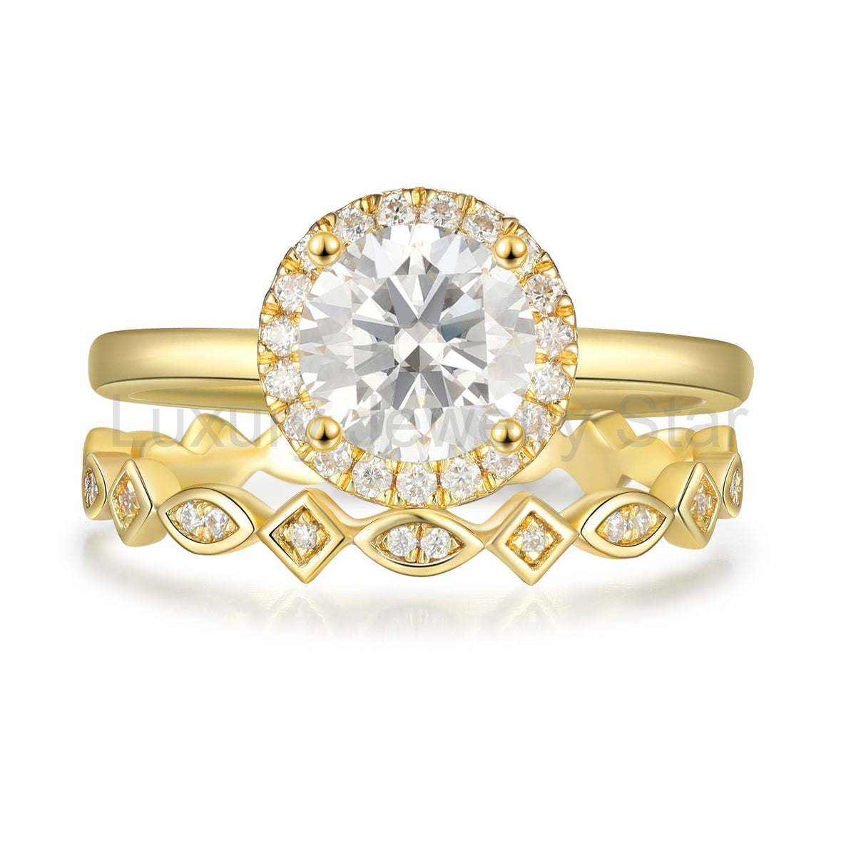 K Gold Natural Moissanite Ring - image 2