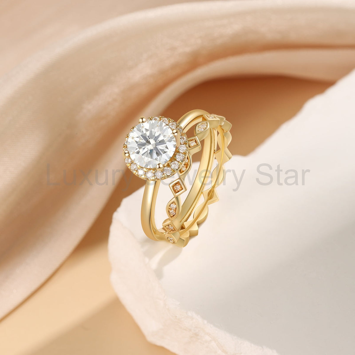 K Gold Natural Moissanite Ring - image 5
