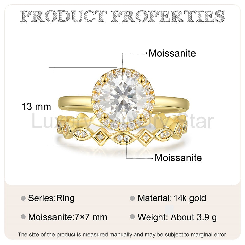 K Gold Natural Moissanite Ring - image 8