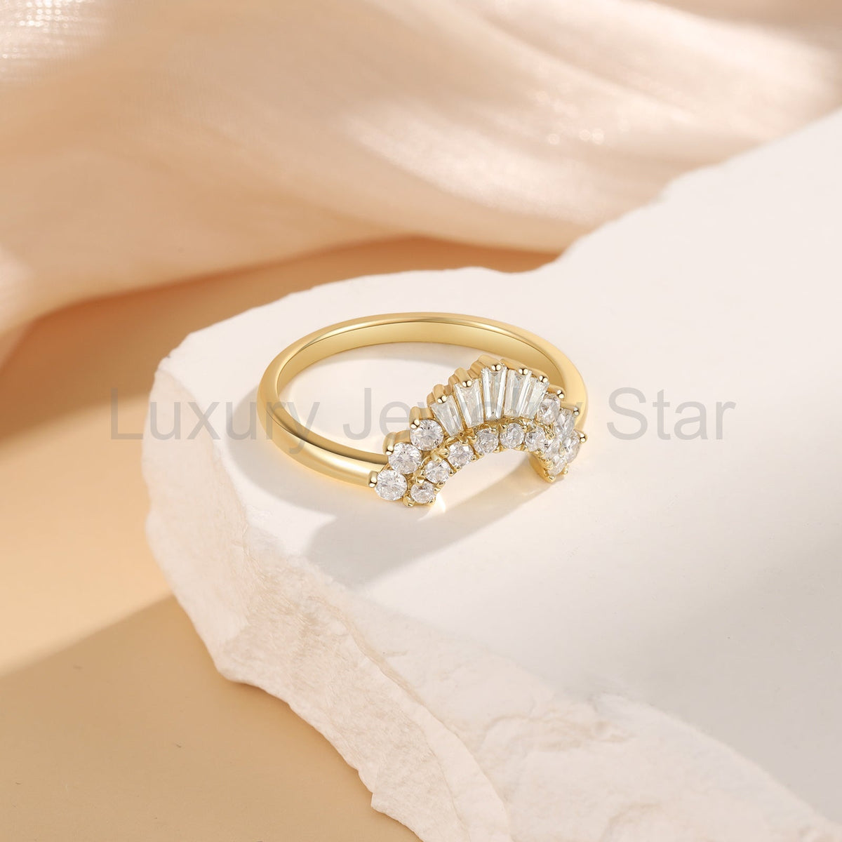 K Gold Natural Moissanite Ring - image 5