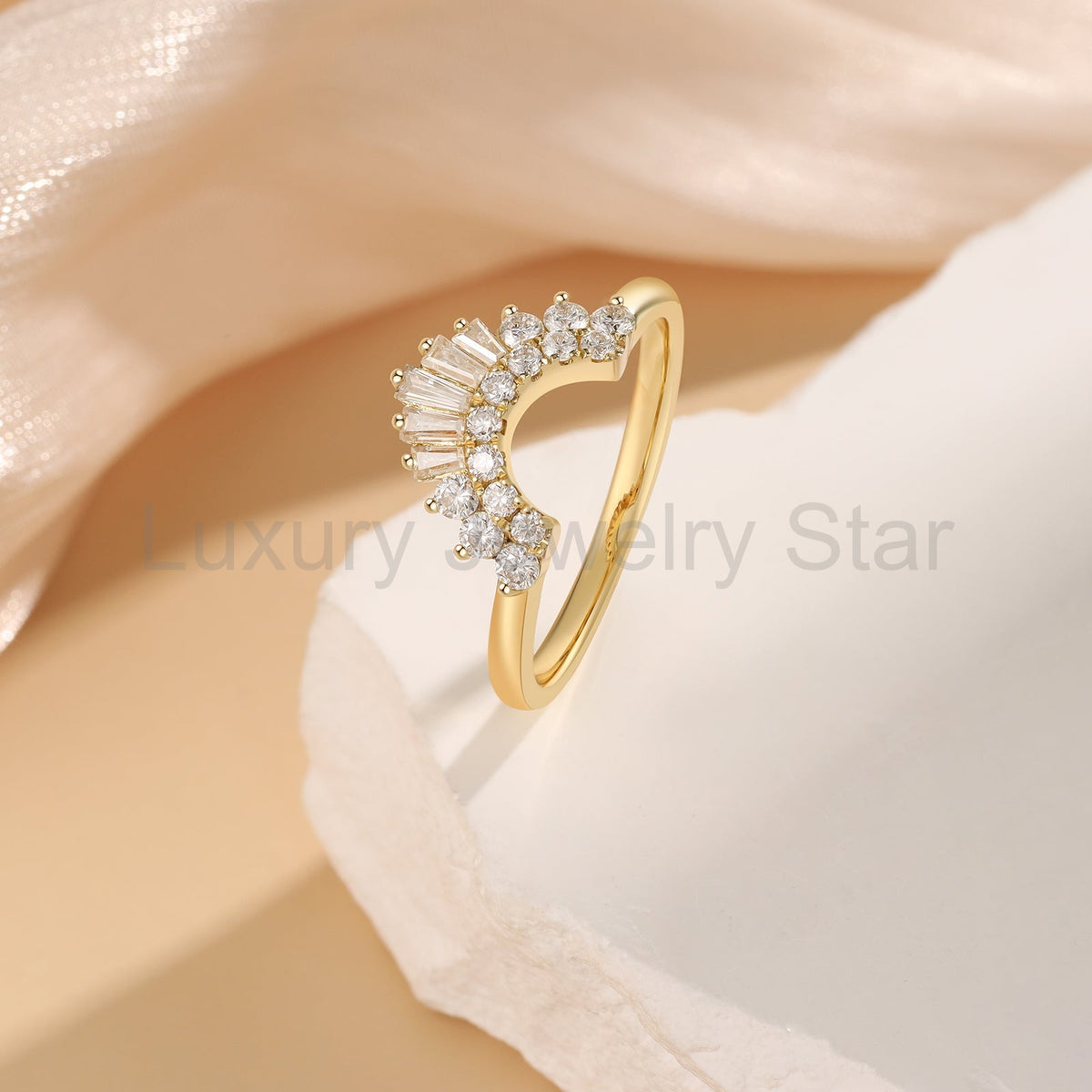 K Gold Natural Moissanite Ring - image 6