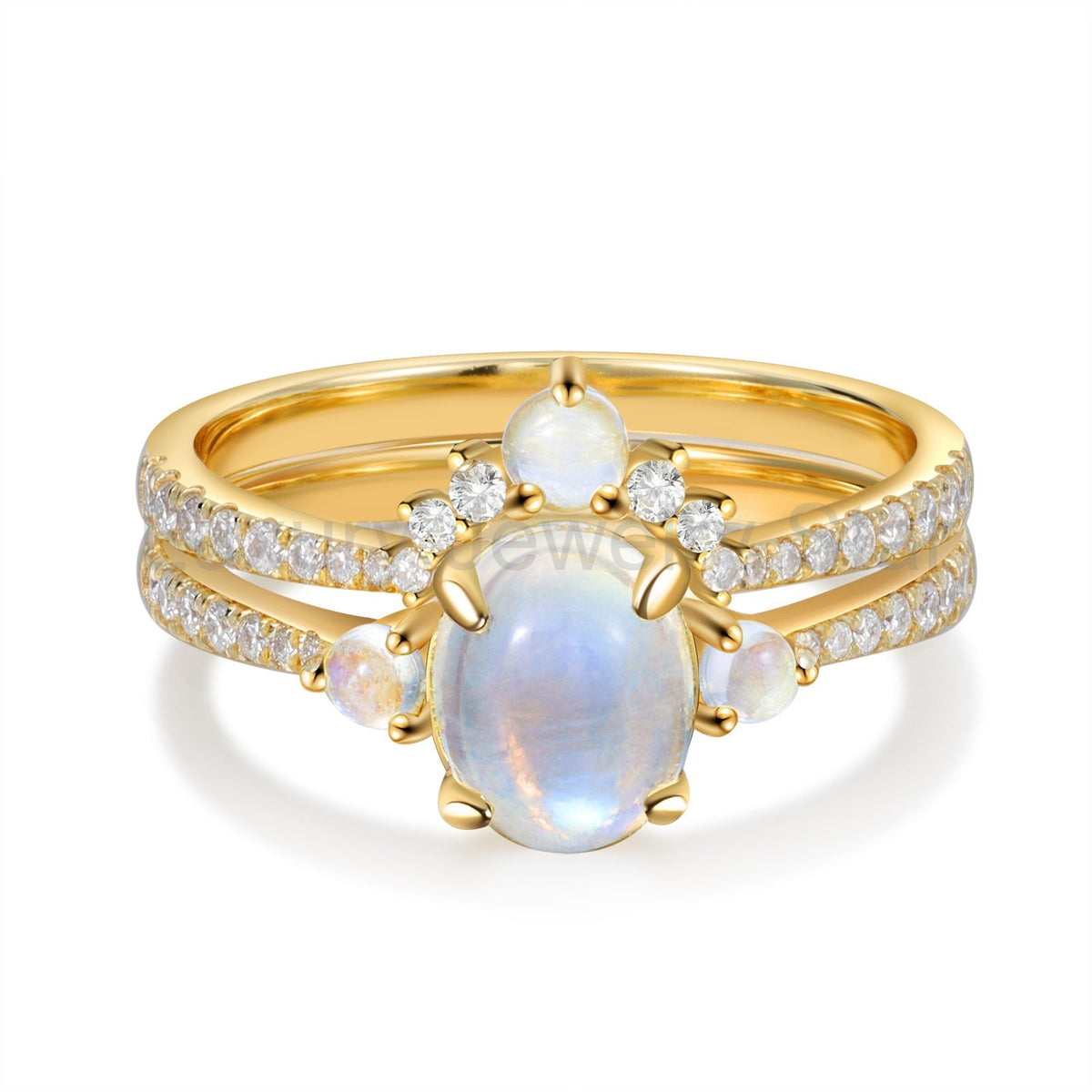 K Gold Natural Moonstone Ring - image 2