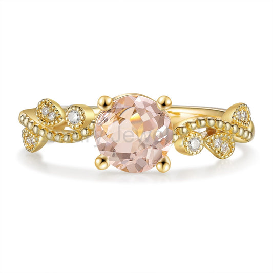 K Gold Natural Morganite Ring - image 2