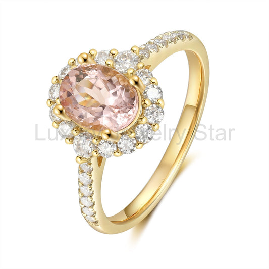 K Gold Natural Morganite Ring