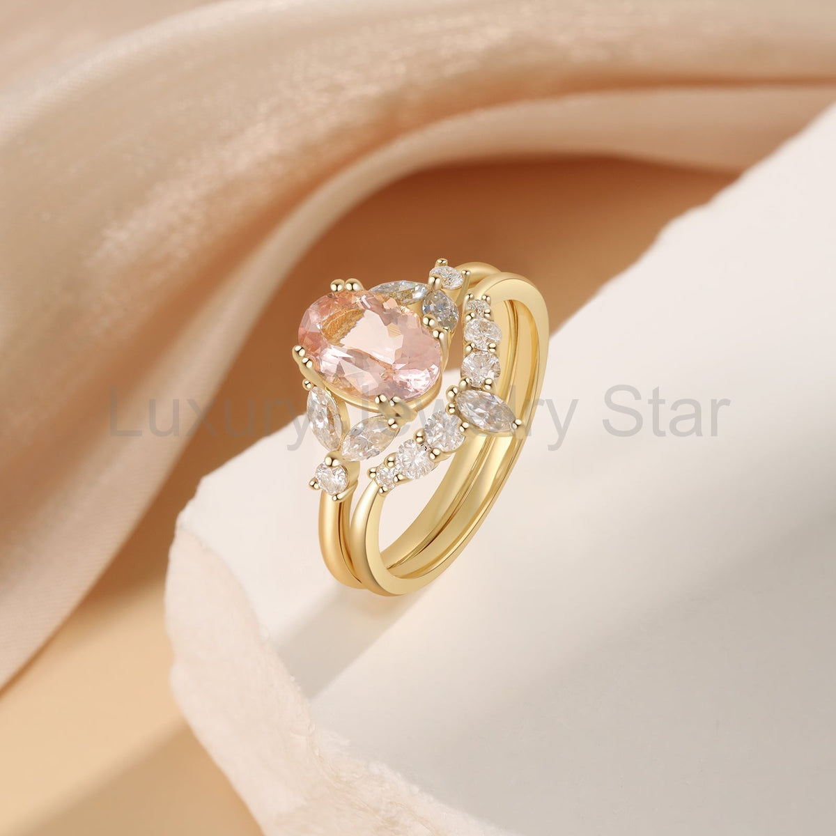 K Gold Natural Morganite Ring - image 4