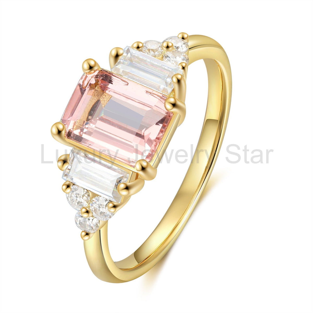 K Gold Natural Morganite Ring