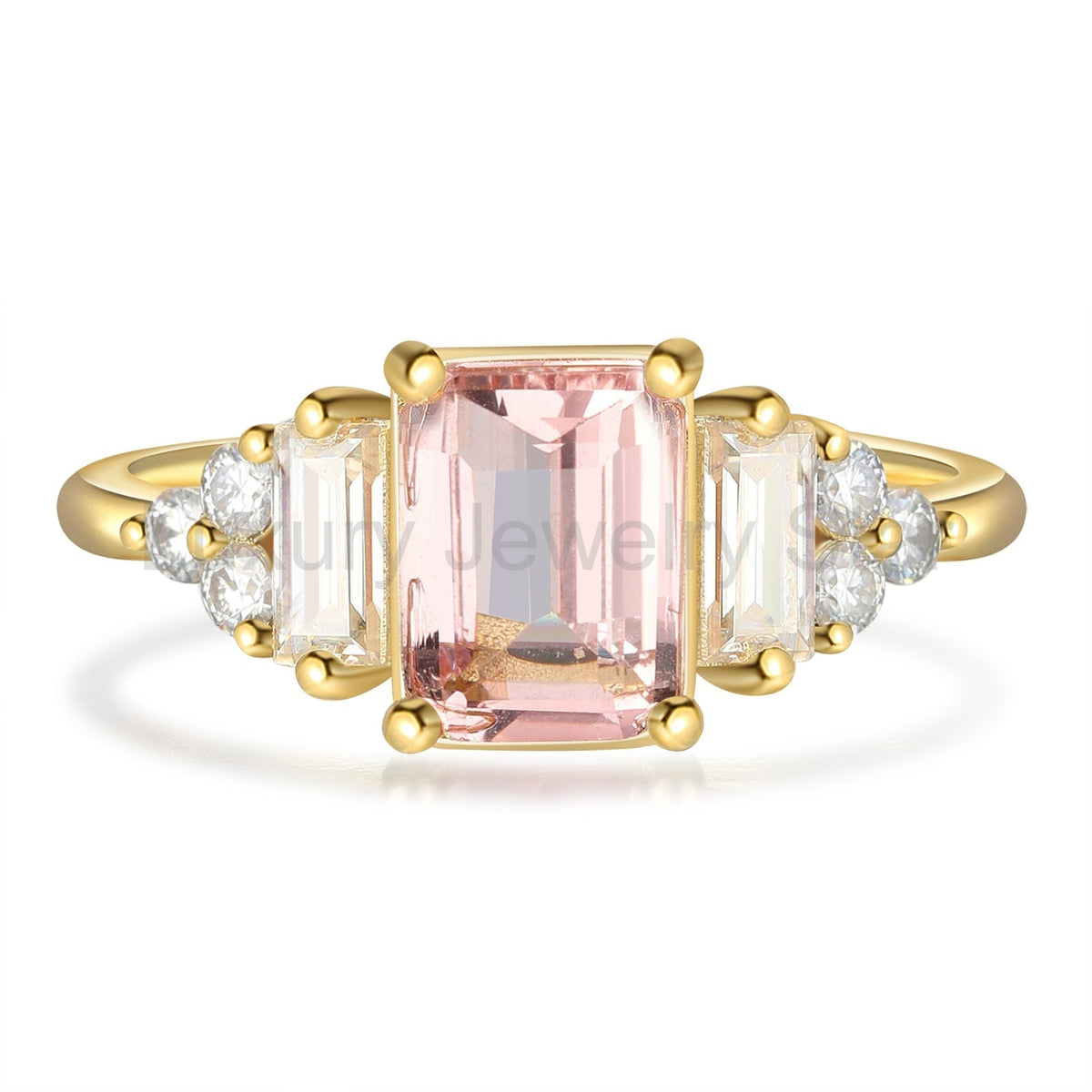 K Gold Natural Morganite Ring - image 2