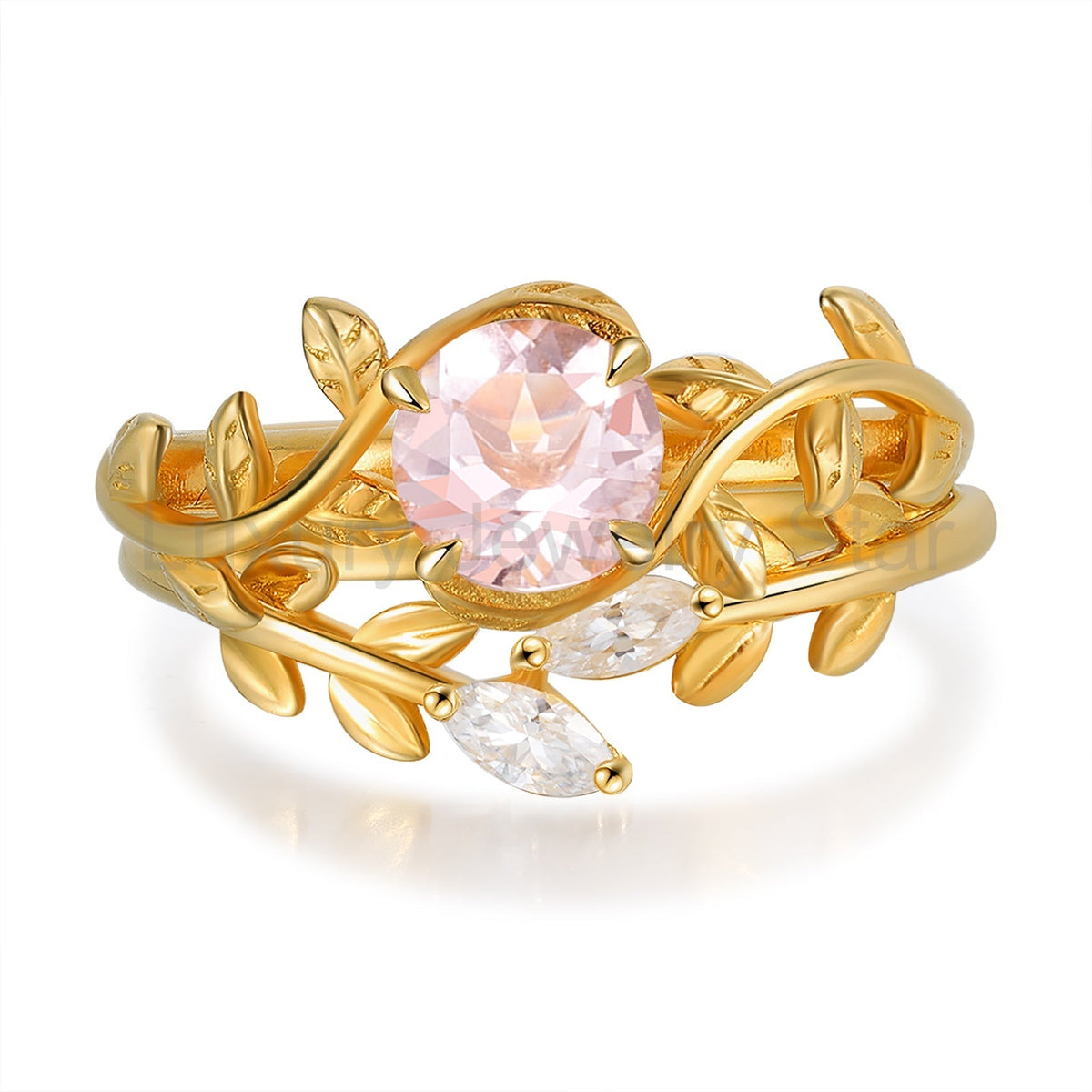 K Gold Natural Morganite Ring - image 2