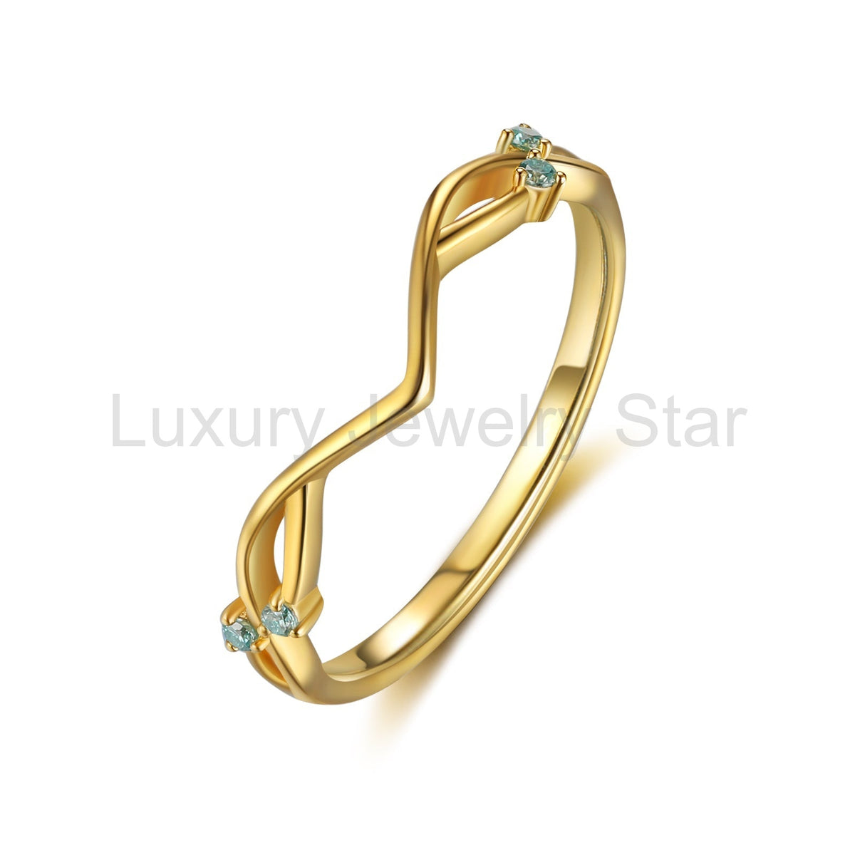 K Gold Natural Moss Agate Ring - image 10