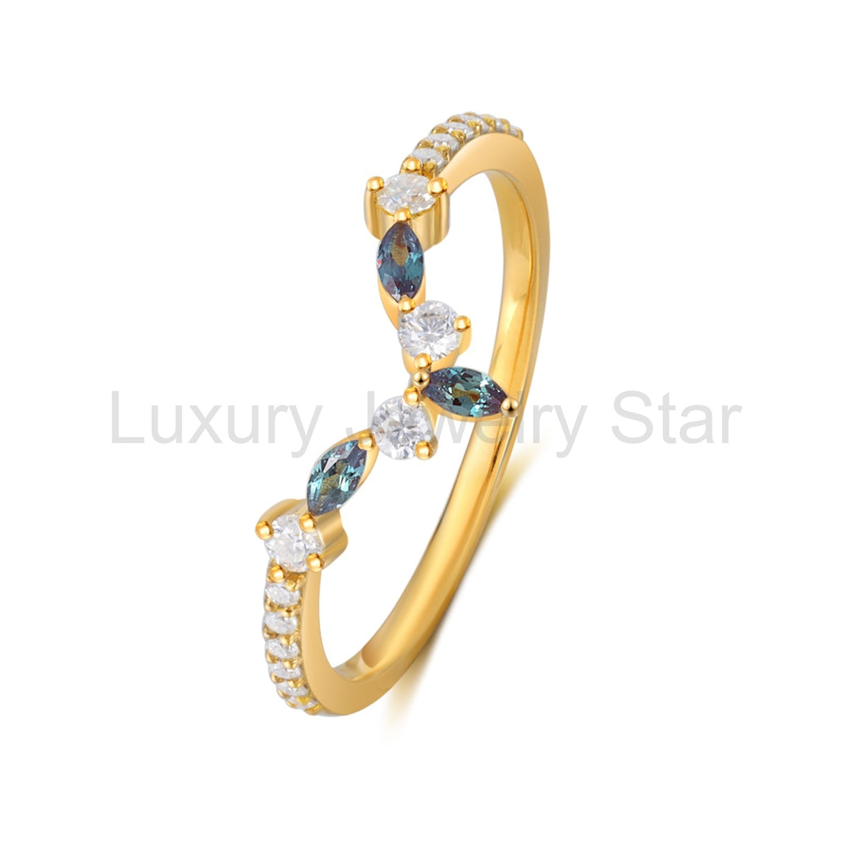 K Gold Natural Moss Agate Ring - image 10