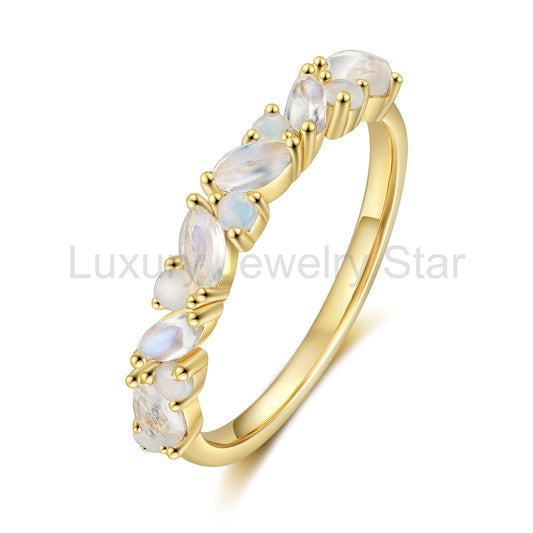 K Gold Natural Opal Stone Ring
