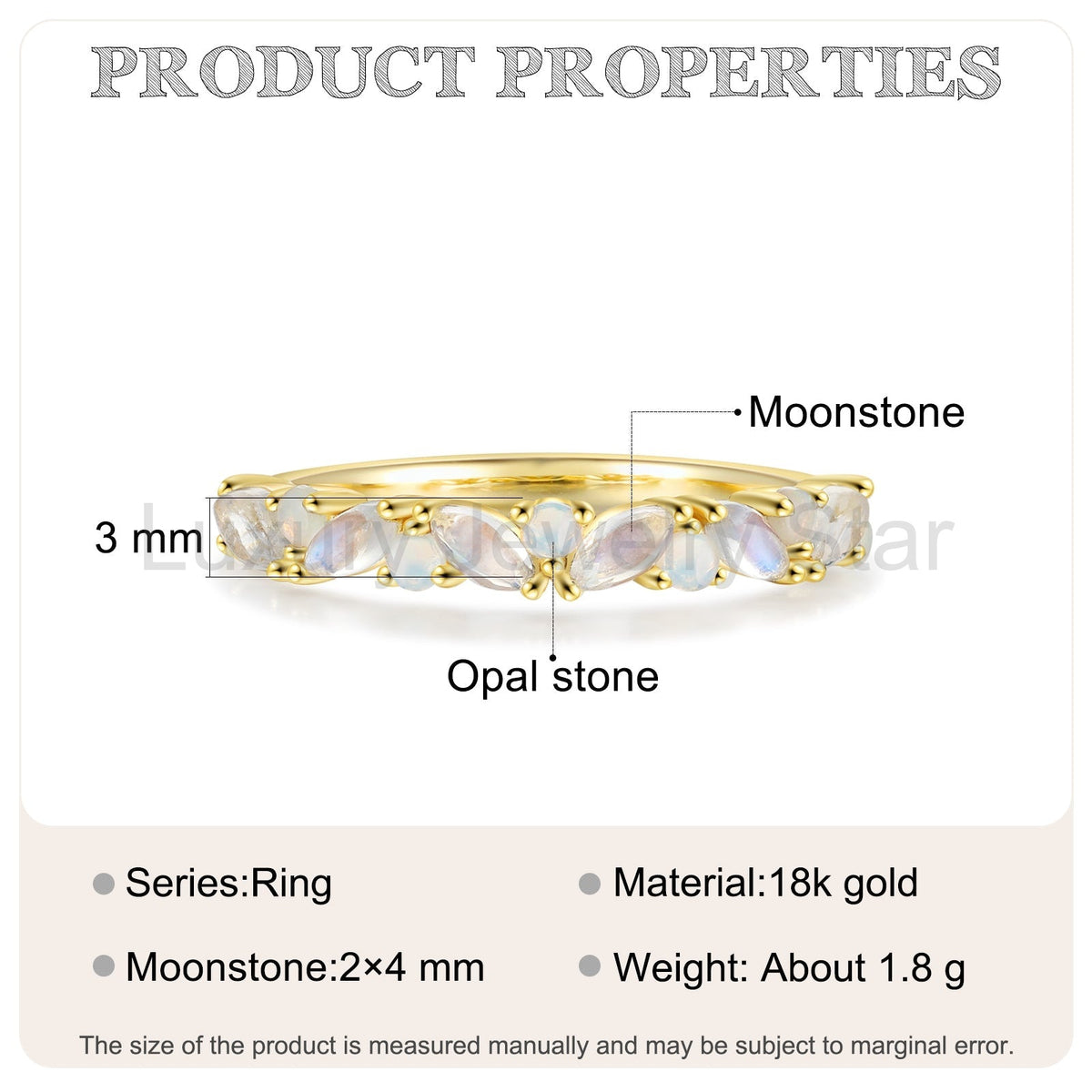 K Gold Natural Opal Stone Ring - image 7