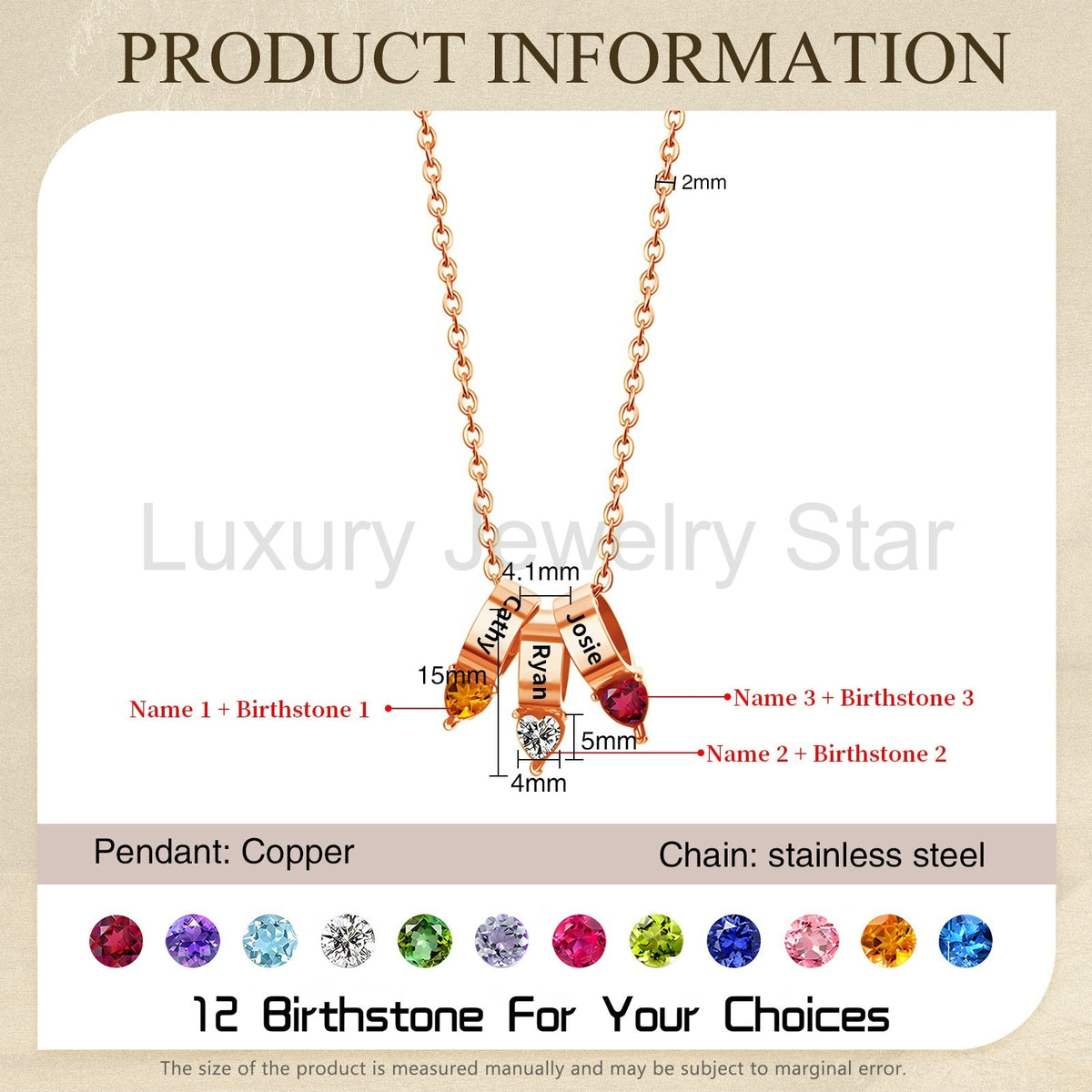 Mother's Day Birthstone Necklace - image 12
