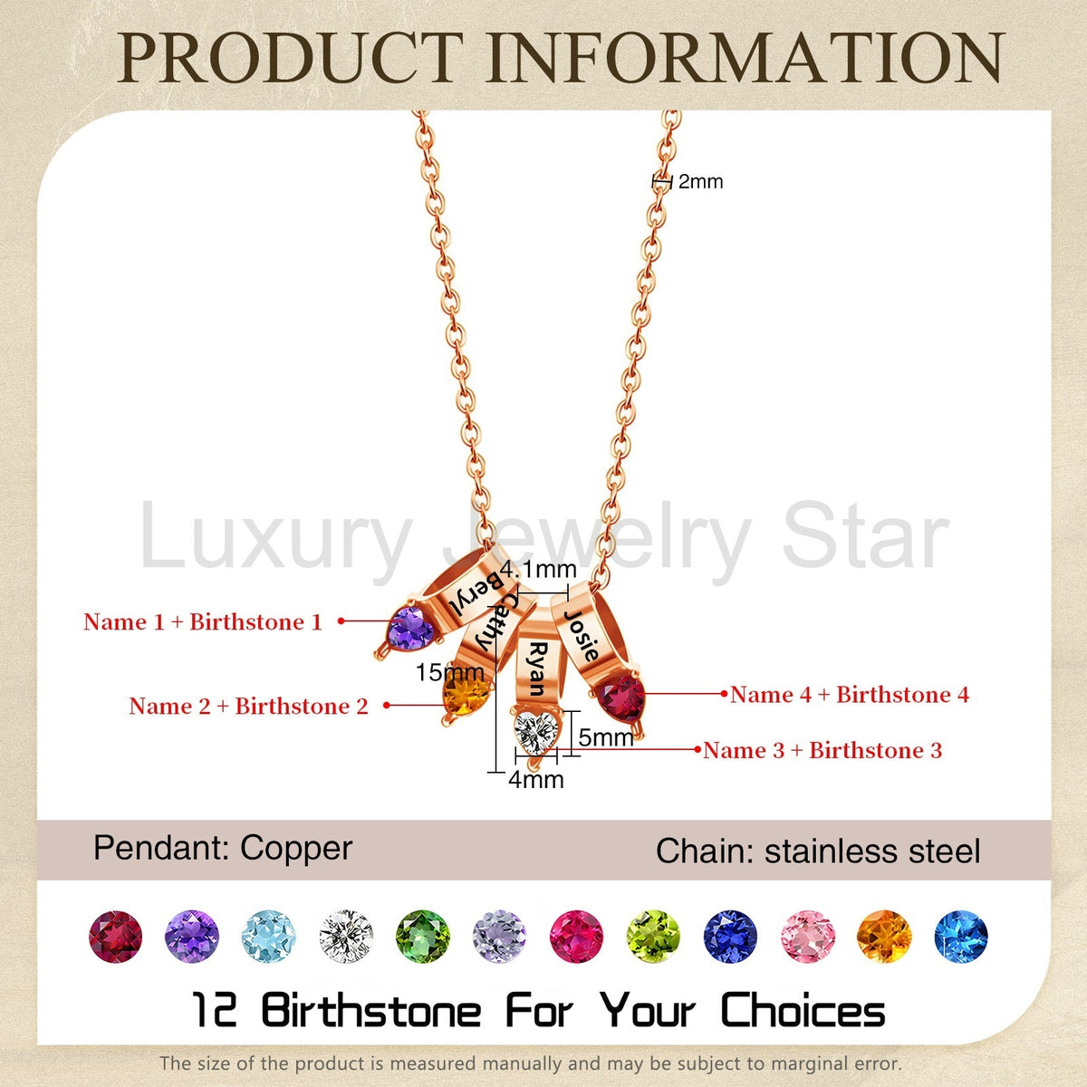 Mother's Day Birthstone Necklace - image 13