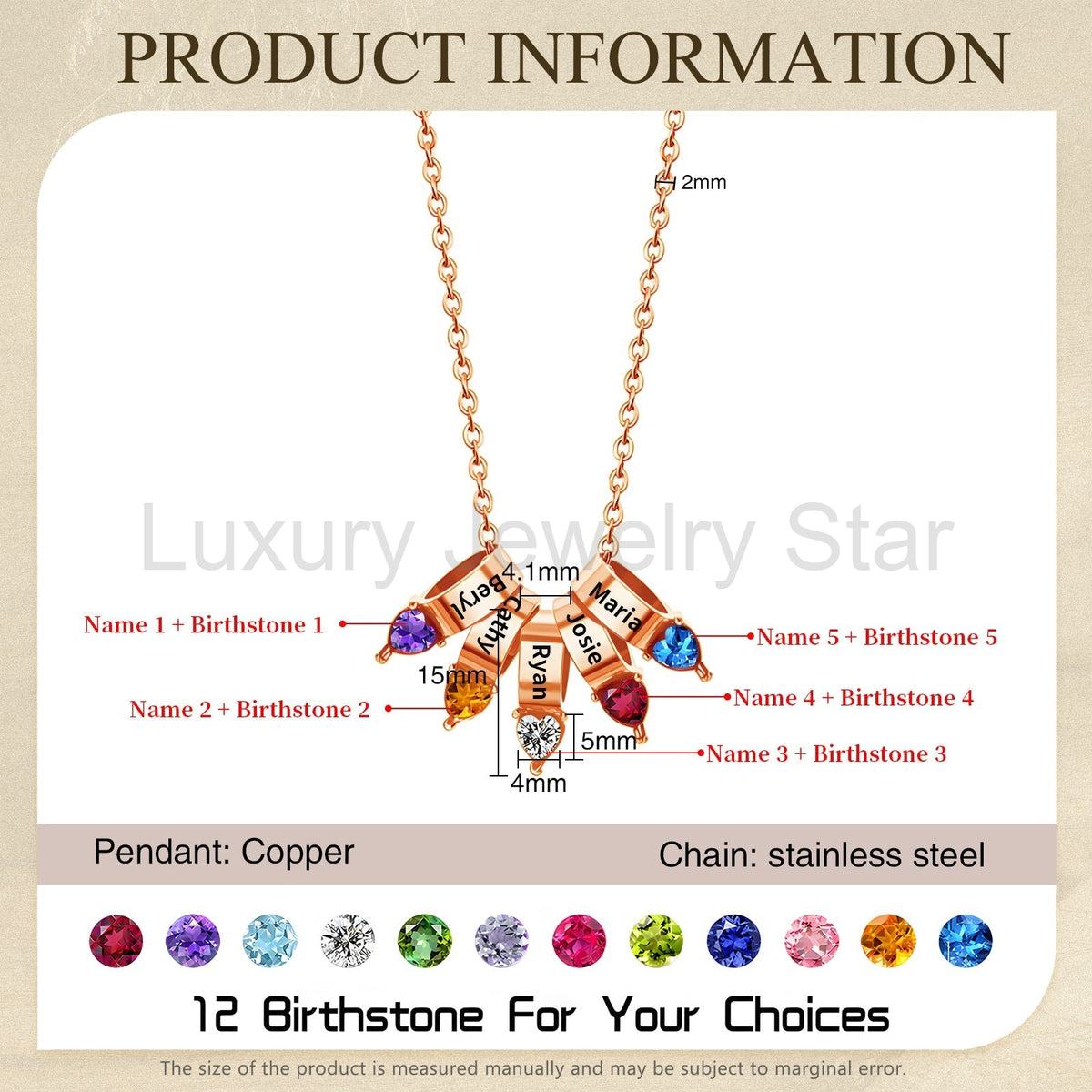 Mother's Day Birthstone Necklace - image 14