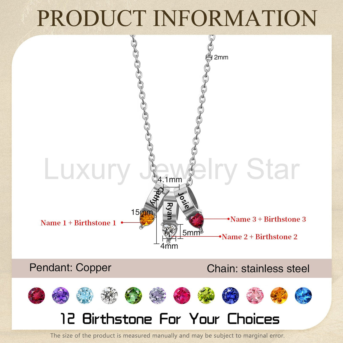 Mother's Day Birthstone Necklace - image 17