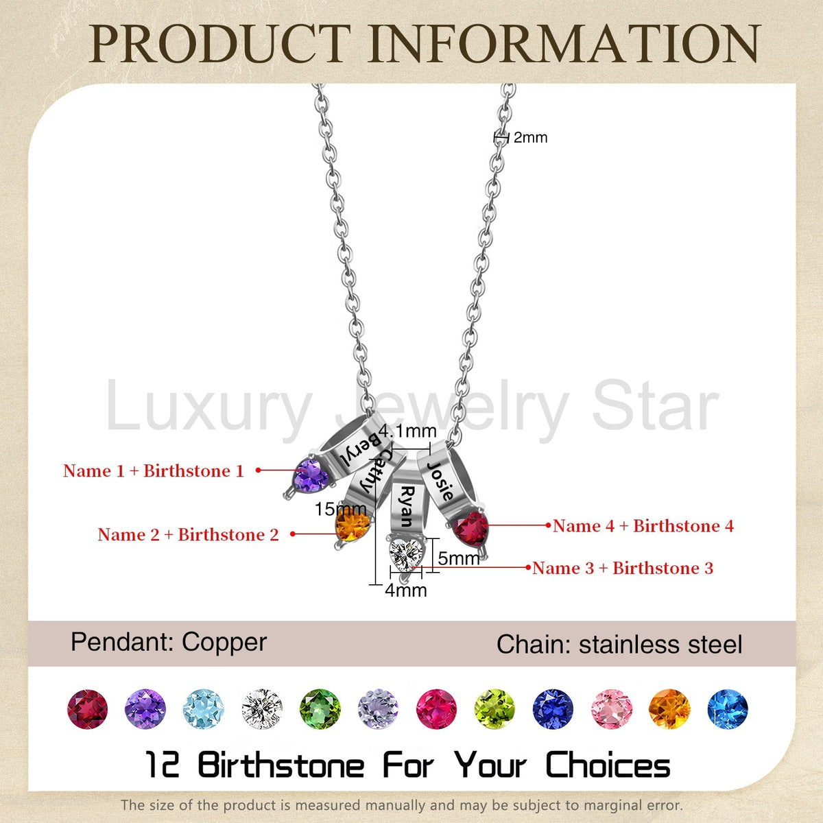 Mother's Day Birthstone Necklace - image 18