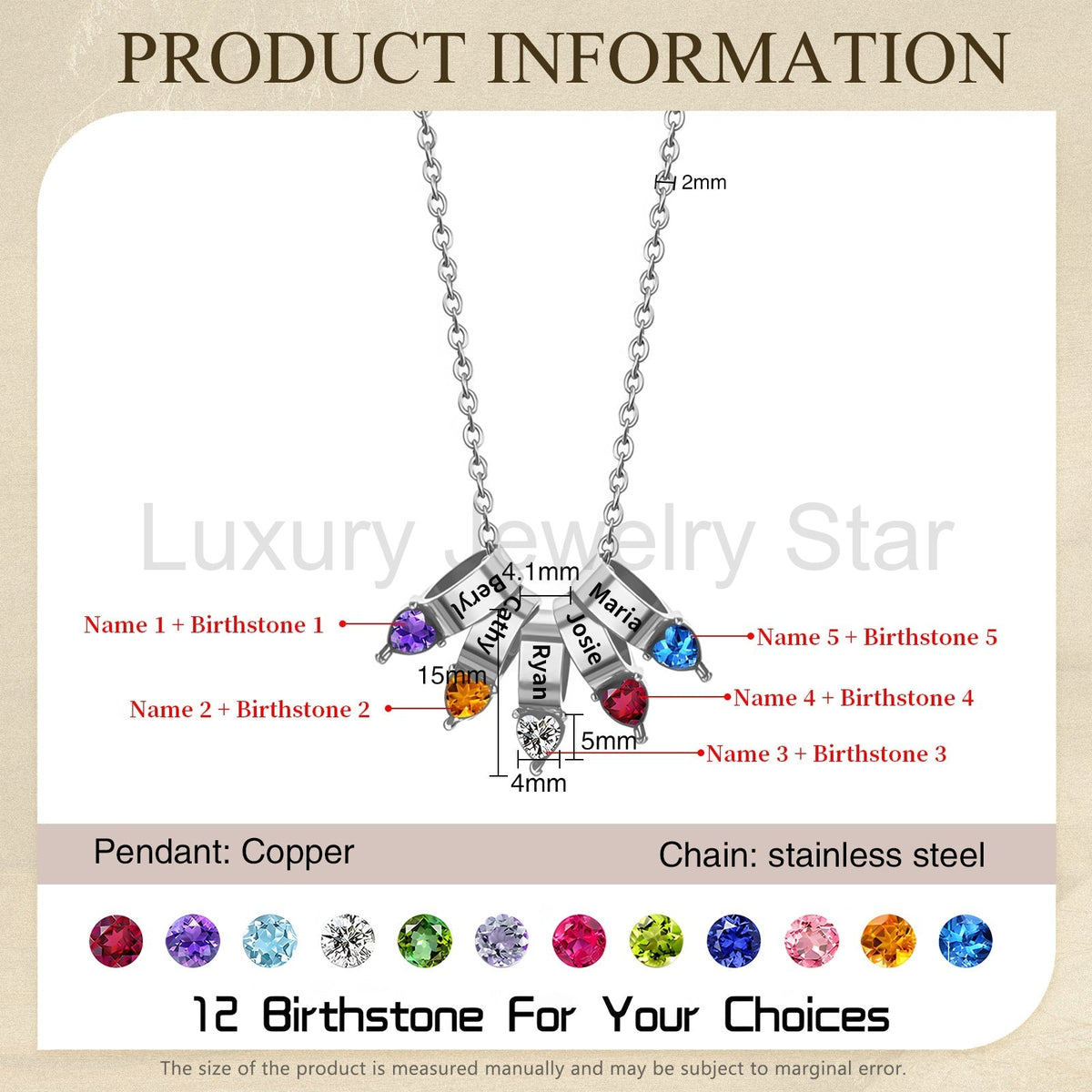 Mother's Day Birthstone Necklace - image 19