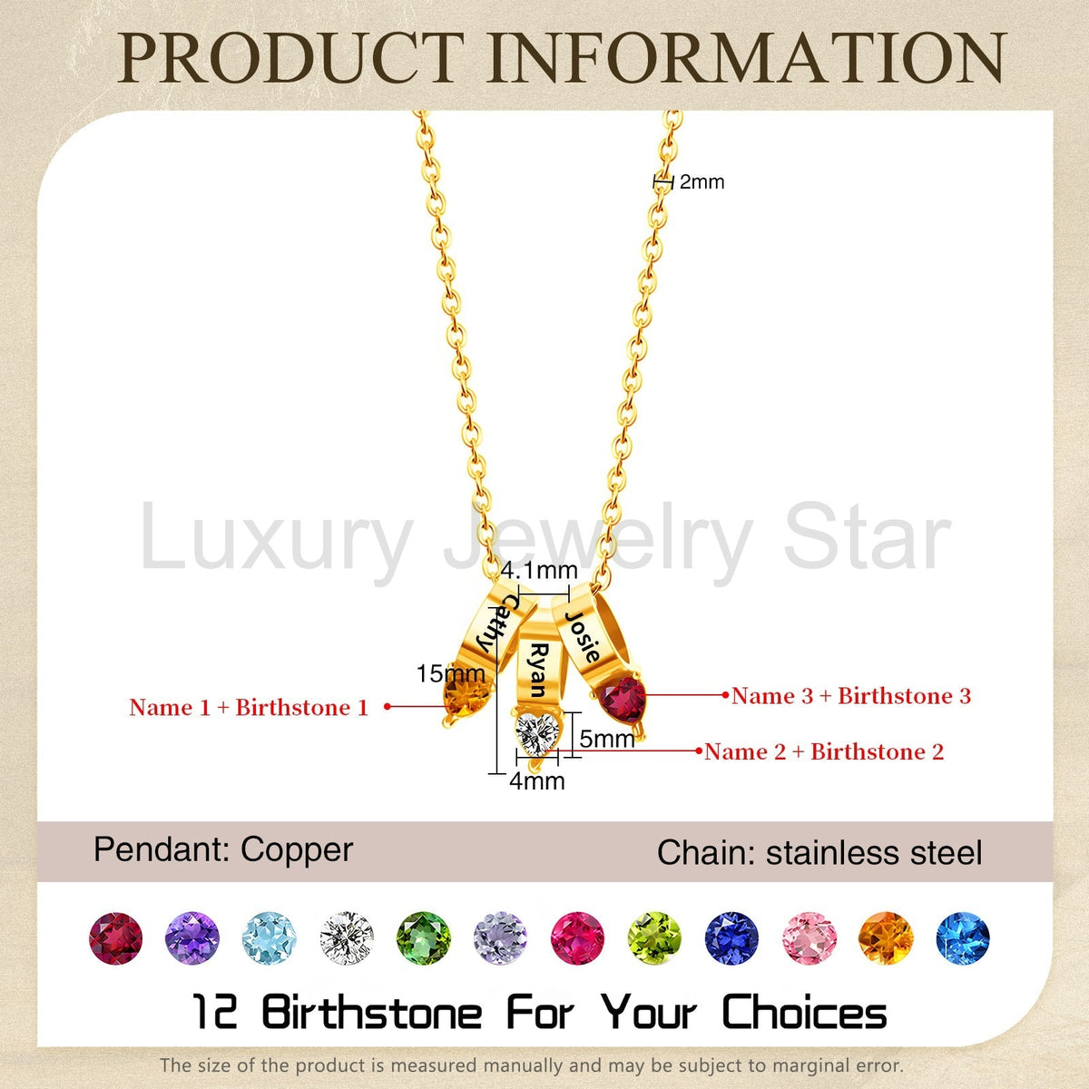 Mother's Day Birthstone Necklace - image 7