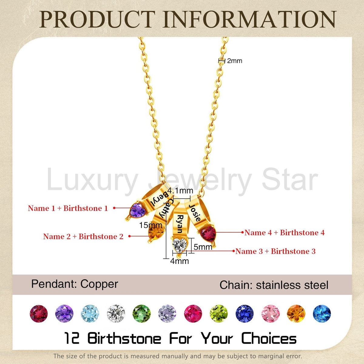 Mother's Day Birthstone Necklace - image 8