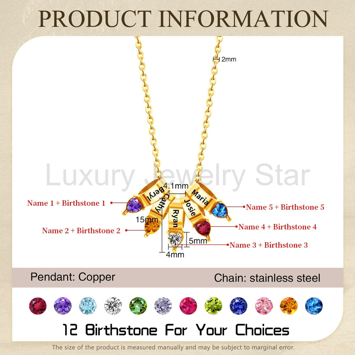 Mother's Day Birthstone Necklace - image 9