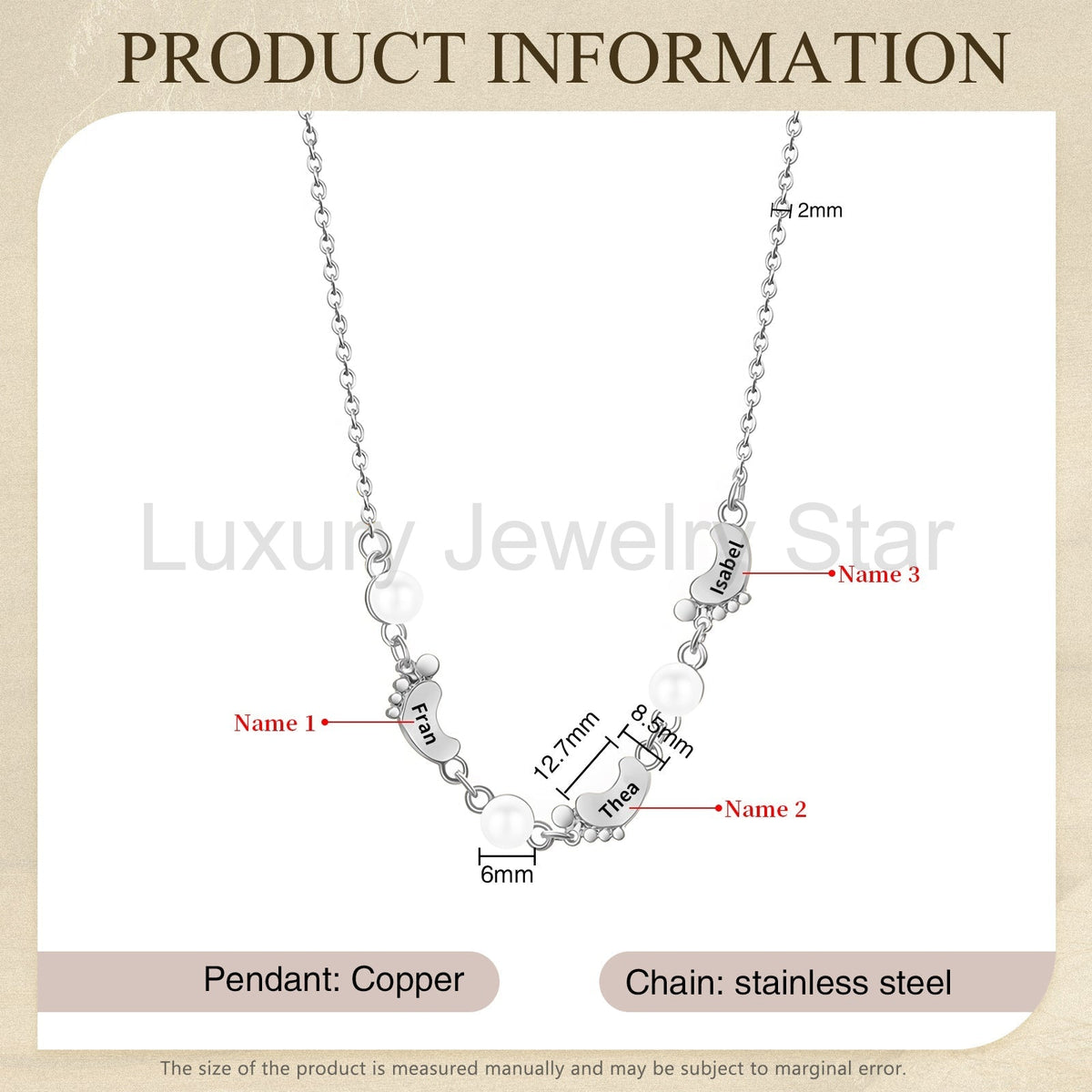 Mother's Day Foot Shape Necklace - image 17