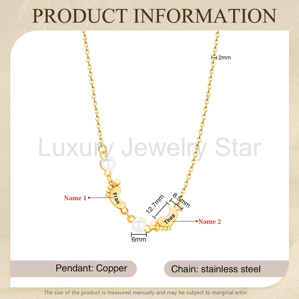Mother's Day Foot Shape Necklace - image 6