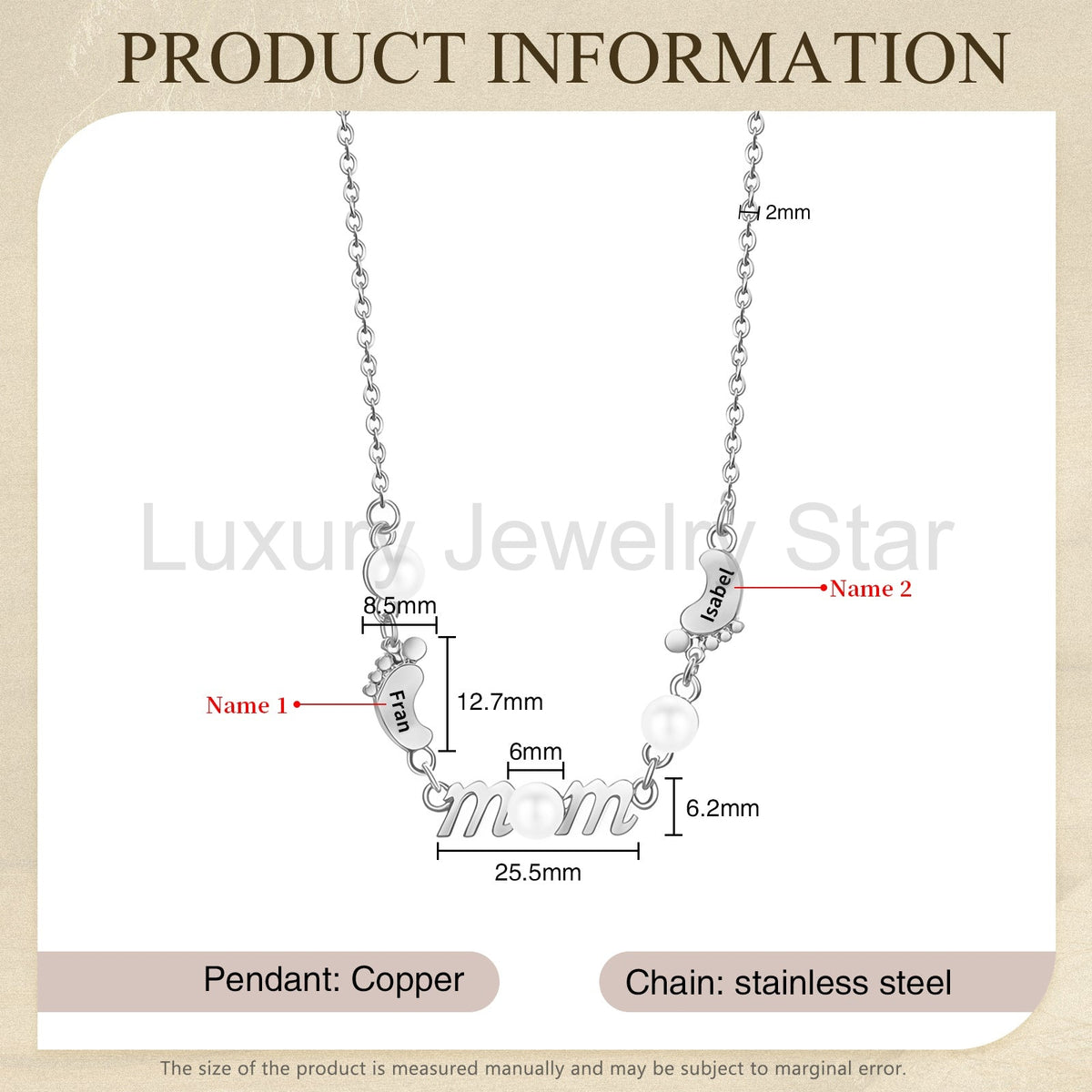 Mother's Day Foot Shape Necklace - image 11