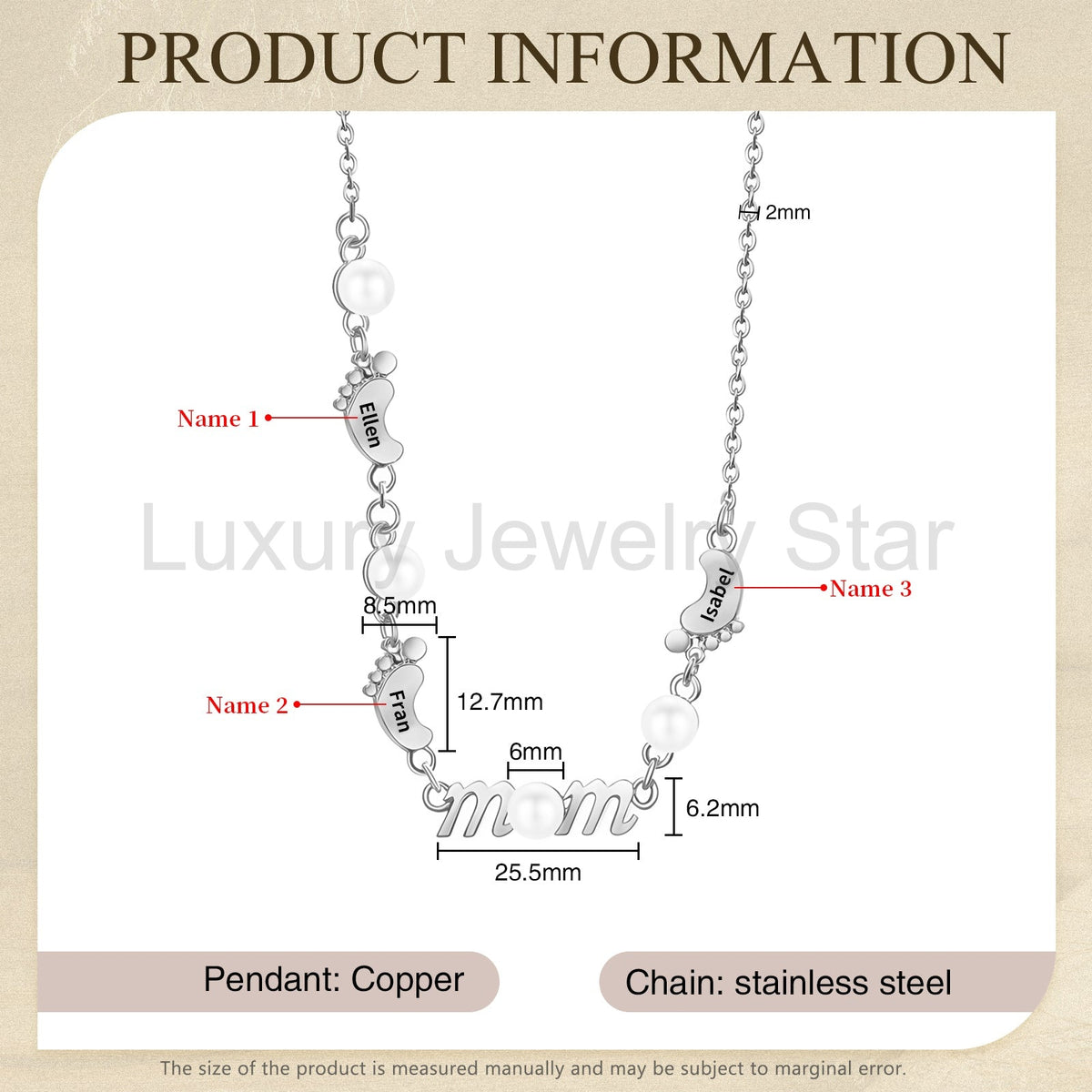 Mother's Day Foot Shape Necklace - image 12