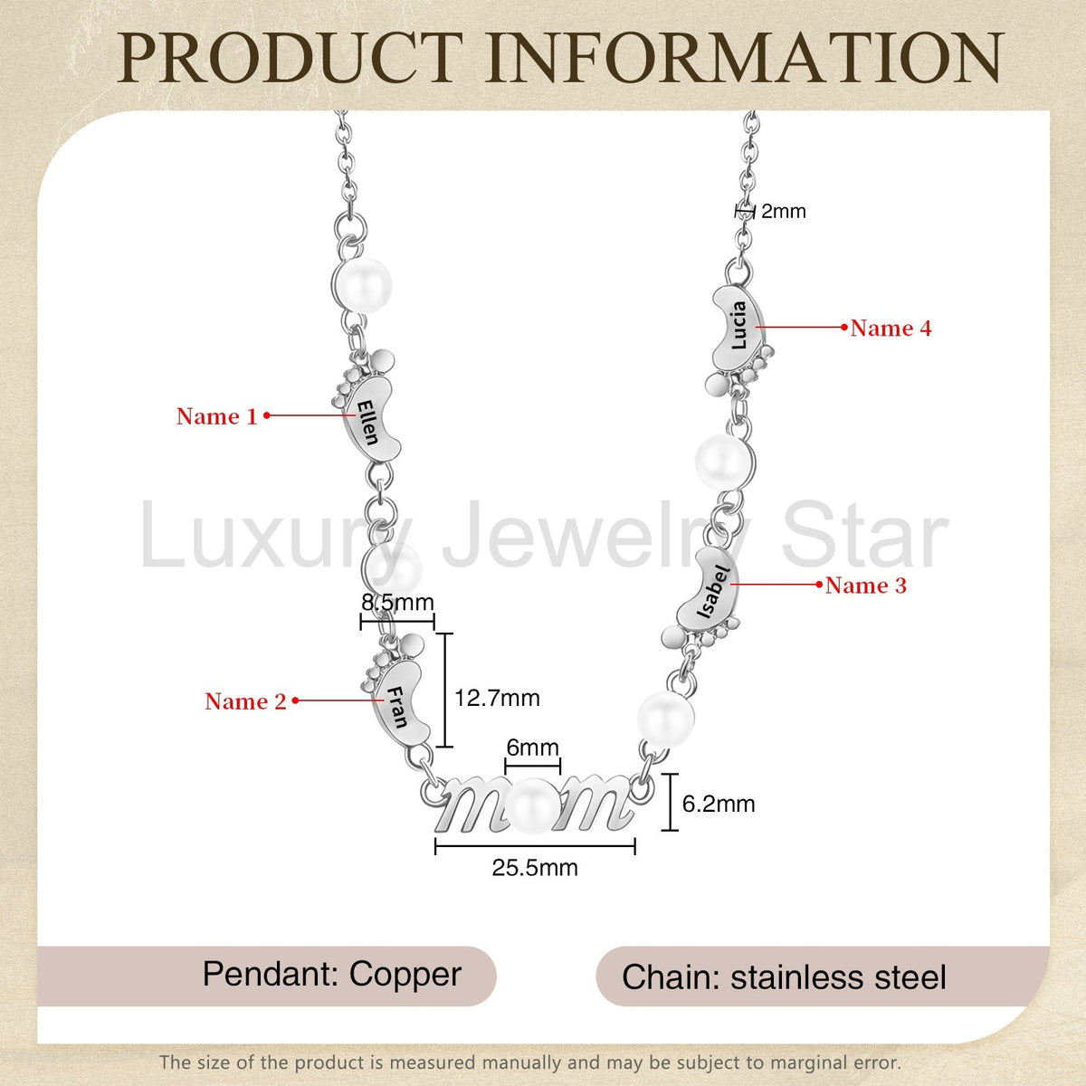 Mother's Day Foot Shape Necklace - image 13