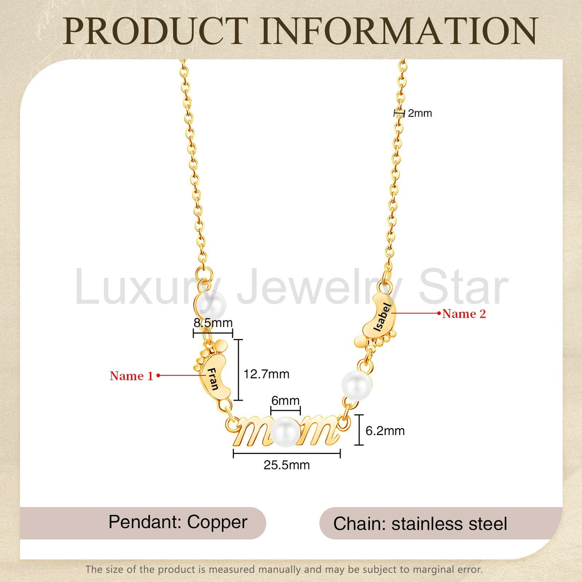 Mother's Day Foot Shape Necklace - image 5
