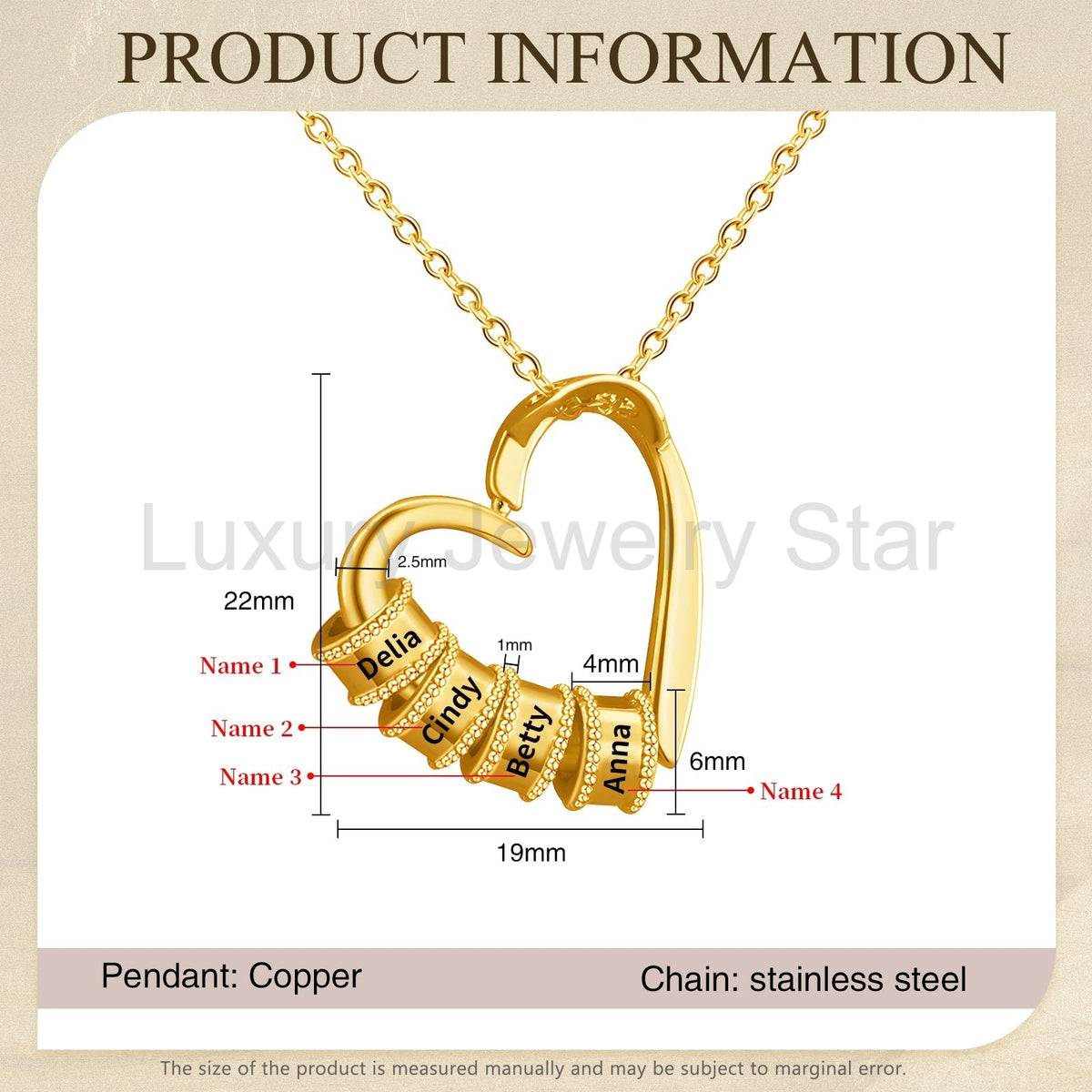 Mother's Day Heart Shape Necklace - image 2