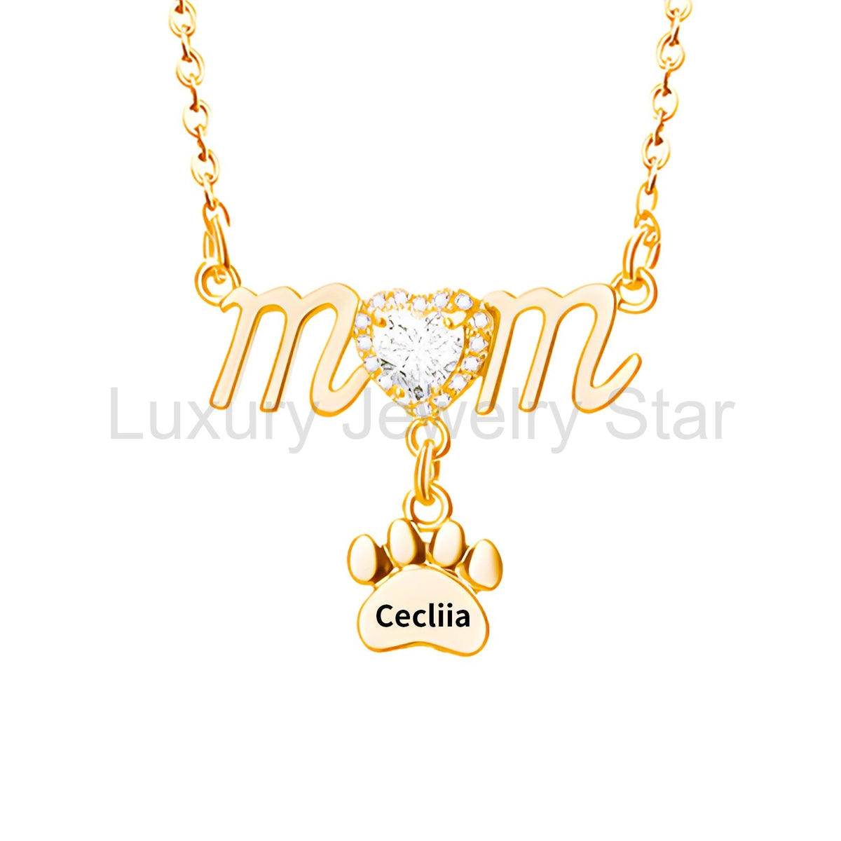 Mother's Day Paw Shape Necklace