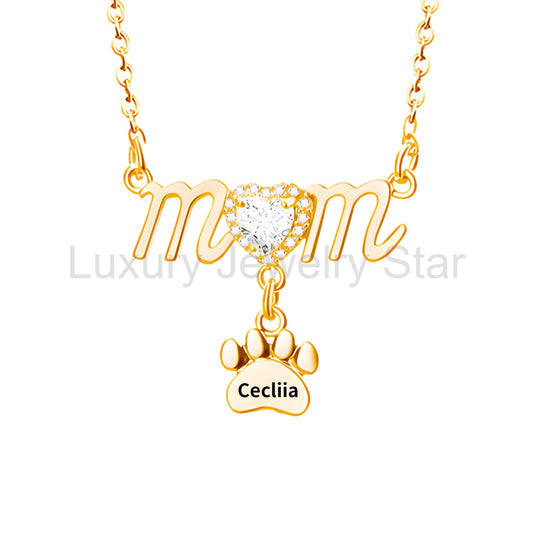Mother's Day Paw Shape Necklace